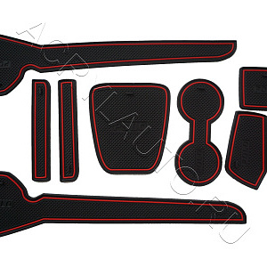 Коврики в ниши салона VOLKSWAGEN Polo  2010~ (кромка красная)