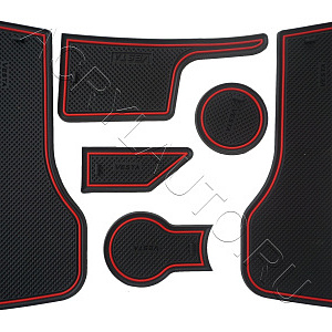 Коврики в ниши салона Lada Vesta 2015~ (кромка красная)