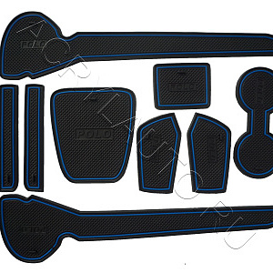 Коврики в ниши салона VOLKSWAGEN Polo  2010~ (кромка синяя)