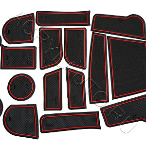 Коврики в ниши салона KIA Rio 2017~ (кромка красная)